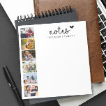 Notes Foto Collage Family Notizblock<br><div class="desc">Modernes Familiennotepad mit 6 Fotos,  Typografie-Schrift und Familienname. Perfekt als Geschenk.</div>