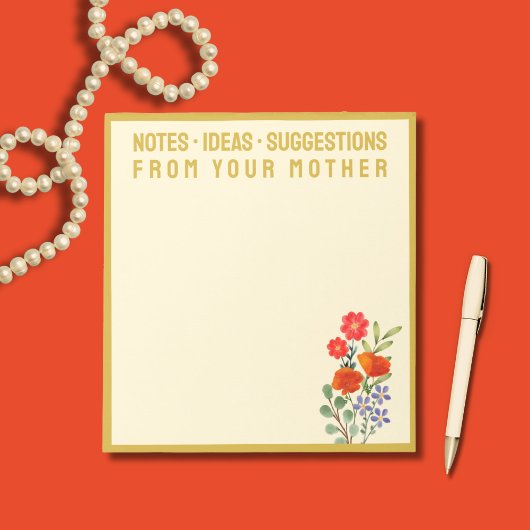 Notes From Your Mother Wildflowers Gold Frame Notizblock