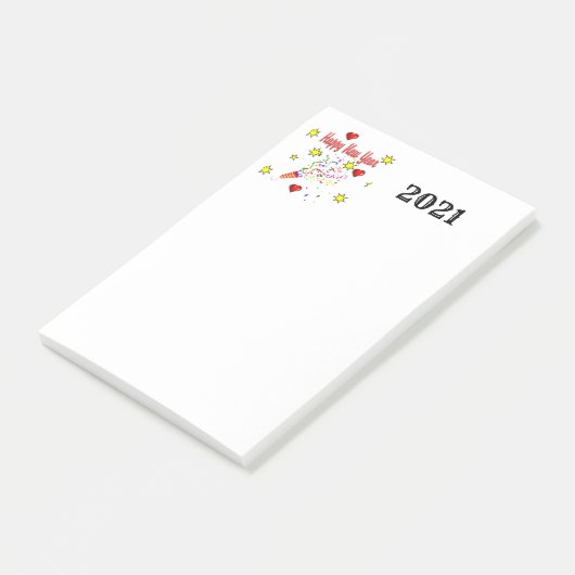 Notes Happy New Year! 2021 Post-it Klebezettel (angewinkelt)