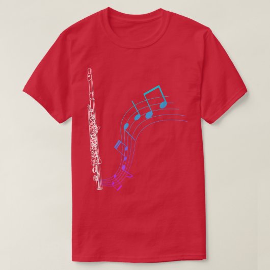 Notes Music Sheet Transverse Flute 2118 T-Shirt (Design vorne)