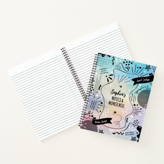 Notes & Nonsense Notebook, Funny Doodle Journal Notizblock (Innenseite)