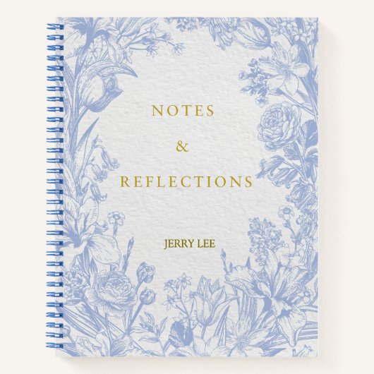 'Notes & Reflections' Personalised Botanical Notizblock (Vorderseite)