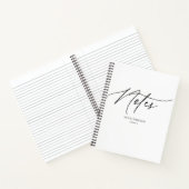 Notes Script Calligraphy Minimalistisch Notebook Notizblock (Innenseite)