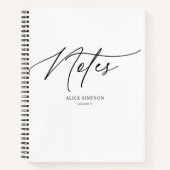 Notes Script Calligraphy Minimalistisch Notebook Notizblock (Vorderseite)