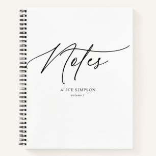 Notes Script Calligraphy Minimalistisch Notebook Notizblock
