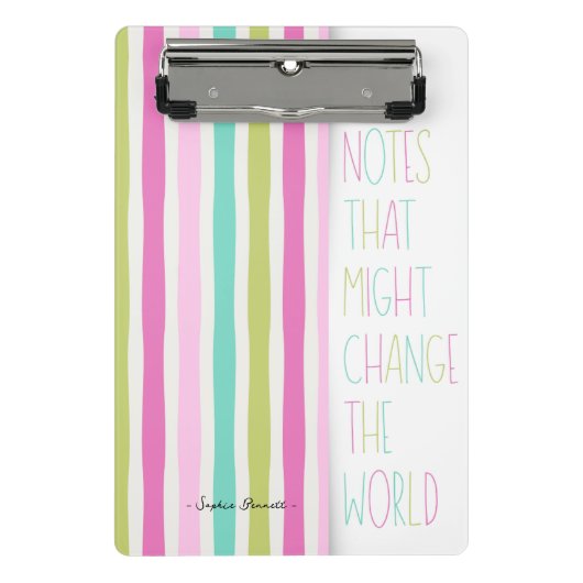 Notes That Might Change the World – Colorful Strip Mini Klemmbrett (Vorderseite)