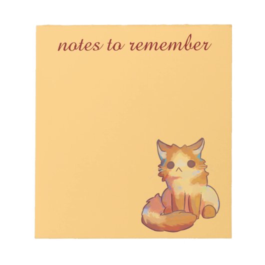 Notes to remember, Cat, kitten, poes Notizblock (Vorderseite)
