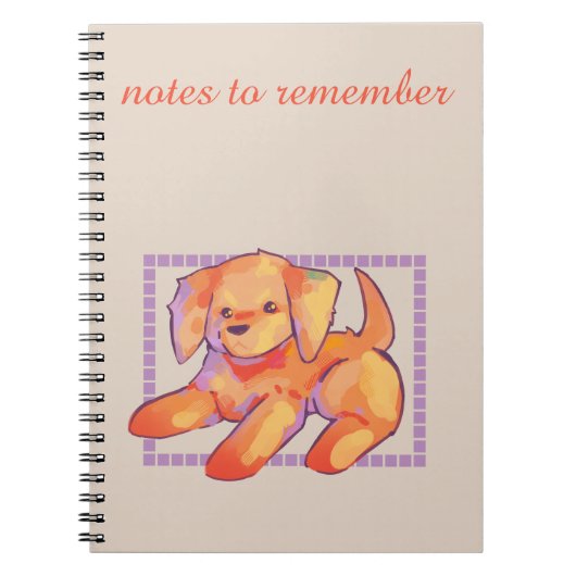 Notes to remember, golden retriever puppy notizblock (Vorderseite)