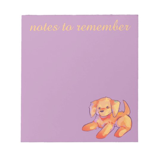 Notes to remember, golden retriever puppy notizblock (Vorderseite)