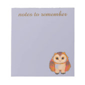 Notes to remember owl. notizblock (Vorderseite)