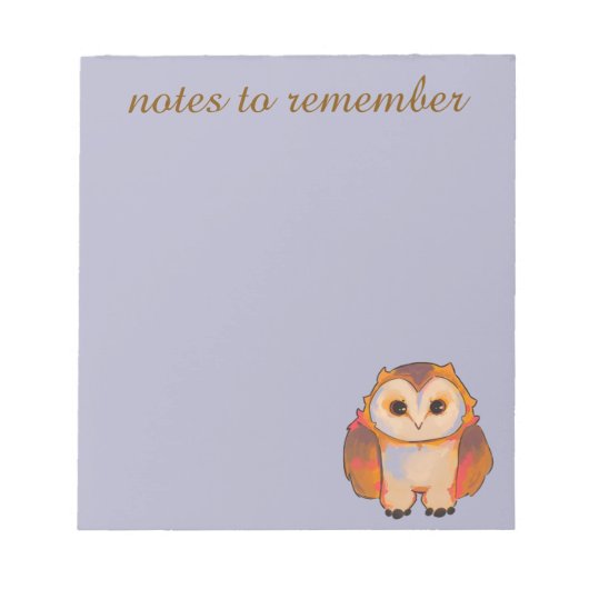 Notes to remember owl. notizblock (Vorderseite)