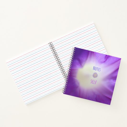 "Notes to self" Lila Morning Glory Notebook Notizblock (Innenseite)