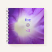 "Notes to self" Lila Morning Glory Notebook Notizblock (Vorderseite)