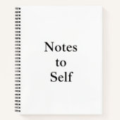 Notes to Self"Minimalist Hardcover Spiral Notebook Notizblock (Vorderseite)