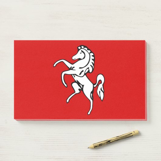 Notes with flag of Kent County, England Post-it Klebezettel (Auf Schreibtisch)