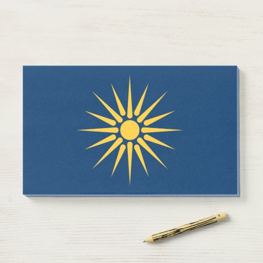 Notes with flag of Macedonia, Greece Post-it Klebezettel (Auf Schreibtisch)