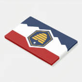 Notes with new flag of Utah, USA Post-it Klebezettel (angewinkelt)