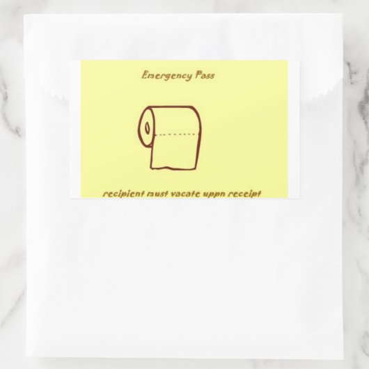 Notfall-Badpass-Geschenk Rechteckiger Aufkleber (Tasche)