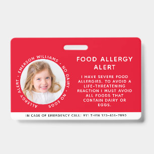 Notfall-ID-Karte zur Identifizierung von Allergien Ausweis