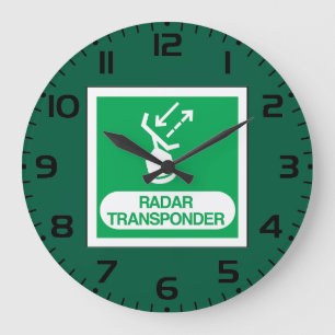 Notfall-Radar-Transponder-Sicherheitsschild Große Wanduhr