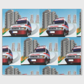 Notfall-Rettungsdienst in der Stadtumgebung Geschenkpapier (Flach)