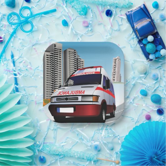 Notfall-Rettungsdienst in der Stadtumgebung Pappteller (Party)