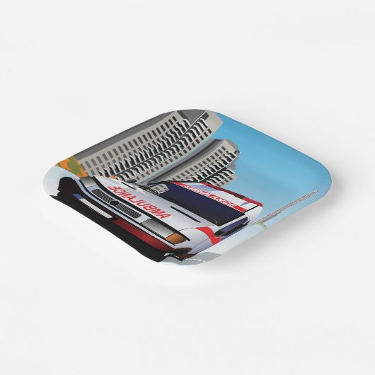 Notfall-Rettungsdienst in der Stadtumgebung Pappteller (Gewinkelt)