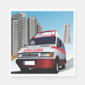 Notfall-Rettungsdienst in der Stadtumgebung Serviette (Vorderseite)