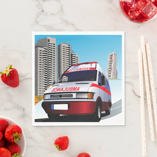 Notfall-Rettungsdienst in der Stadtumgebung Serviette