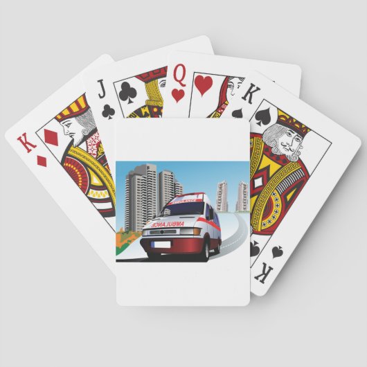 Notfall-Rettungsdienst in der Stadtumgebung Spielkarten (Rückseite)