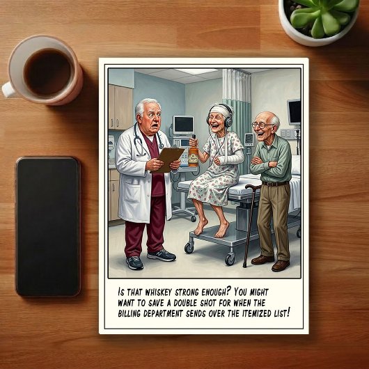 Notfallabenteuer Cartoon Postkarte