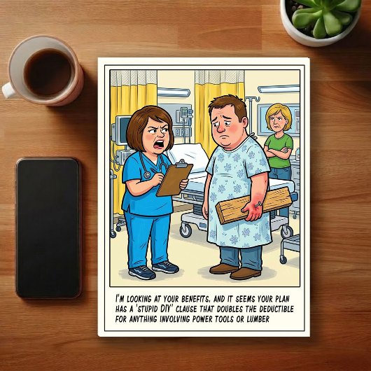 Notfallabenteuer Cartoon Postkarte