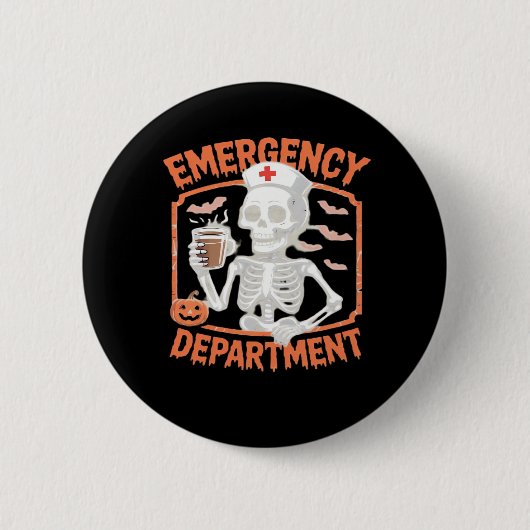 Notfallabteilung Funny Halloween Nurse Essenti Button (Vorderseite)