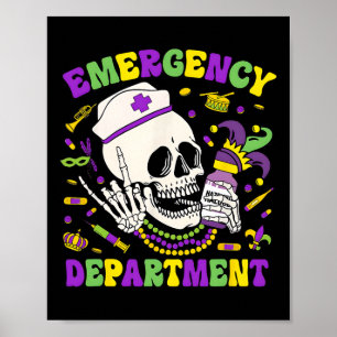Notfallabteilung Mardi Gras Nurse Mardi Gras Poster