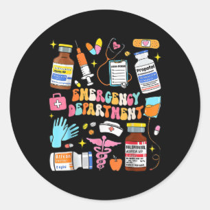 Notfallabteilung Notfallraum Er ist Krankenpfleger Runder Aufkleber