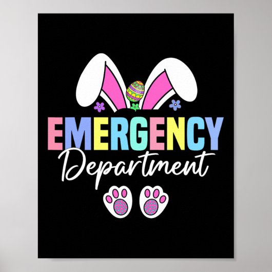 Notfallabteilung Ostern Bunny Er Nurse Oster Poster (Vorne)