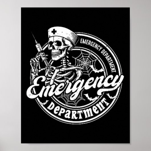 Notfallabteilung Skeleton Er Nurse Halloween 2 Poster (Vorne)