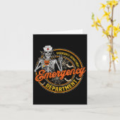 Notfallabteilung Skeleton Er Nurse Halloween C Karte (Gelbe Blume)