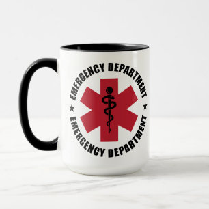 Notfallabteilung Stern des Lebens Medizin Emblem Tasse
