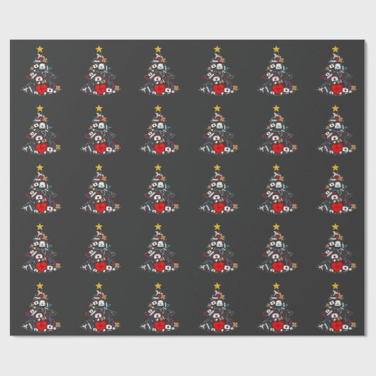 Notfallabteilung Weihnachtsbaum Krankenschwester Geschenkpapier (Flach)