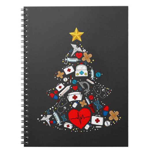 Notfallabteilung Weihnachtsbaum Krankenschwester Notizblock (Vorderseite)