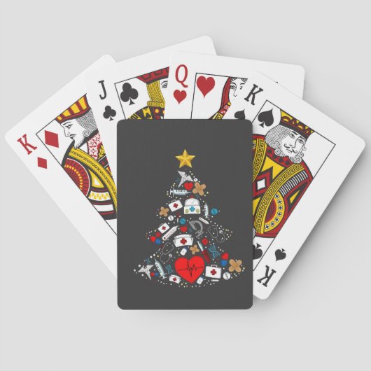 Notfallabteilung Weihnachtsbaum Krankenschwester Spielkarten (Rückseite)