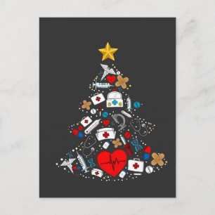 Notfallabteilung: Xmas Tree Nurse Einladungspostkarte