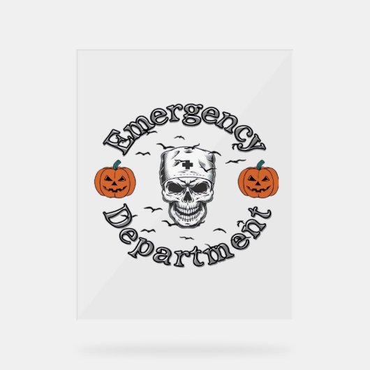 Notfallabteilungsraum Er Nurse Skeleton Hallo Acrylschild (Vorderseite)