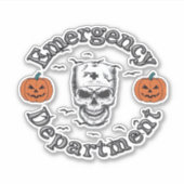 Notfallabteilungsraum Er Nurse Skeleton Hallo Aufkleber (Vorderseite)