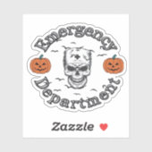 Notfallabteilungsraum Er Nurse Skeleton Hallo Aufkleber (Blatt)