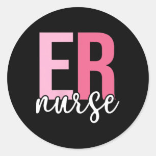 Notfalldienst er Nurse 2 Si Runder Aufkleber