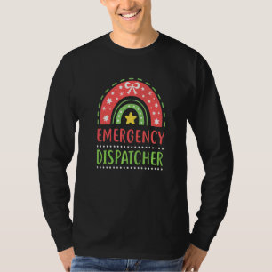 Notfalldispatcher Weihnachten Boho Regenbogen 911 T-Shirt