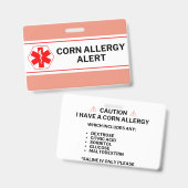 Notfallkarte für die Kornallenallergie Ausweis (Vorder- & Rückseite)