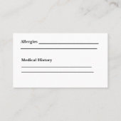 Notfallkontaktkarte Visitenkarte (Rückseite)